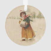 Antiquitätenmädchen Winterkind Ornament (Rückseite)