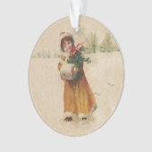 Antiquitätenmädchen Winterkind Ornament (Vorderseite)