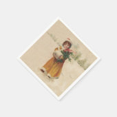 Antiquitätenmädchen Winterkind Serviette (Ecke)