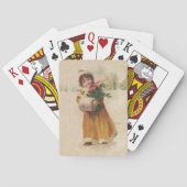Antiquitätenmädchen Winterkind Spielkarten (Rückseite)