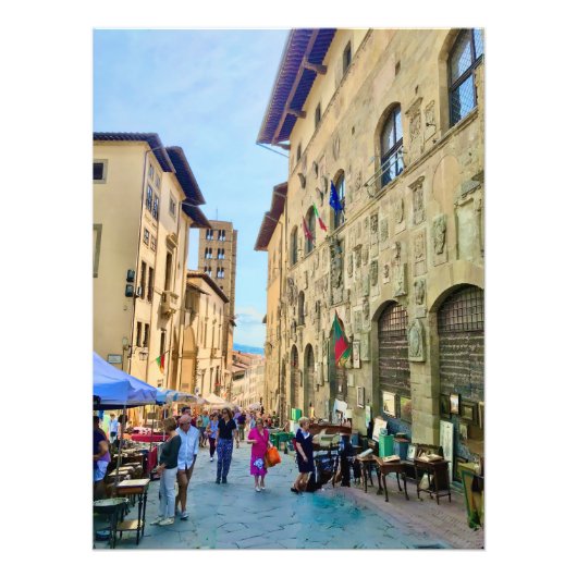 Antiquitätenmarkt Arezzo, Italien Fotodruck (Vorne)