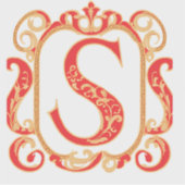 Antiquitätenmonogramm - Hauptstadt S Aufkleber (Vorderseite)