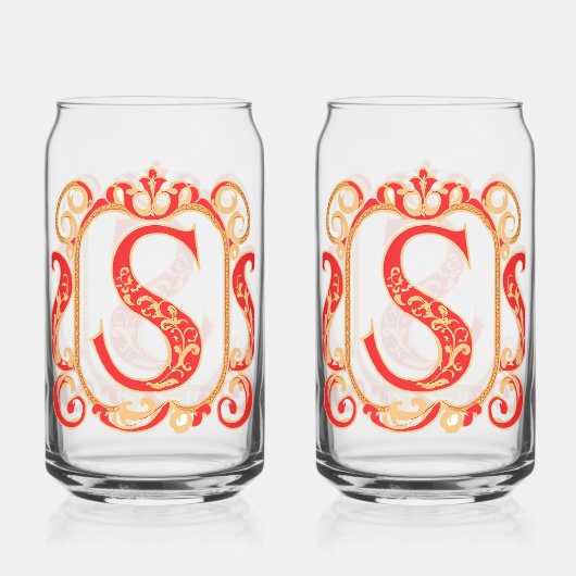 Antiquitätenmonogramm - Hauptstadt S Dosenglas (Vorderseite)