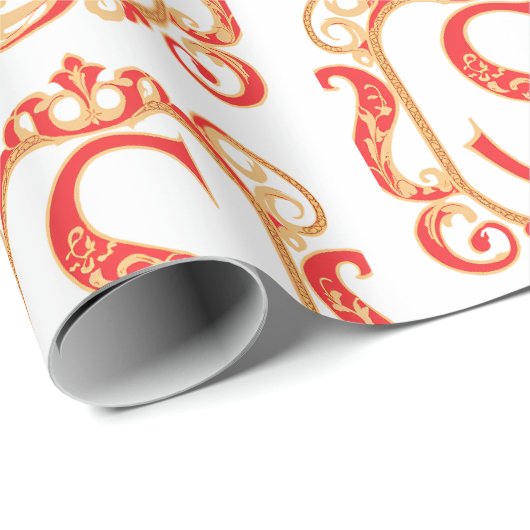 Antiquitätenmonogramm - Hauptstadt S Geschenkpapier (Rolleneckpunkt)