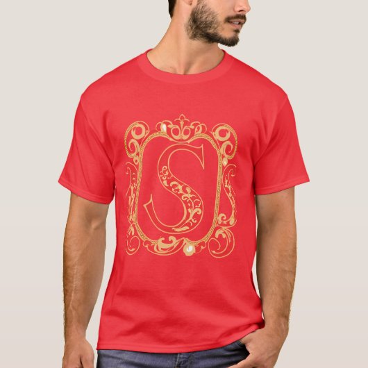 Antiquitätenmonogramm - Hauptstadt S T-Shirt (Vorderseite)