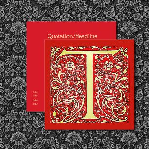 Antiquitätenmonogramm - Hauptstadt T Quadratische Visitenkarte