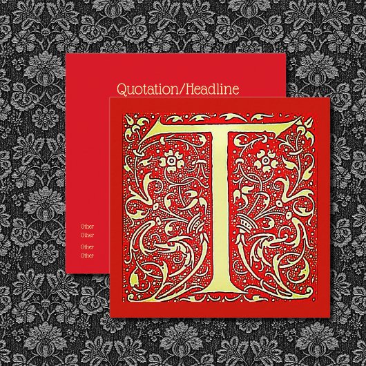 Antiquitätenmonogramm - Hauptstadt T Quadratische Visitenkarte