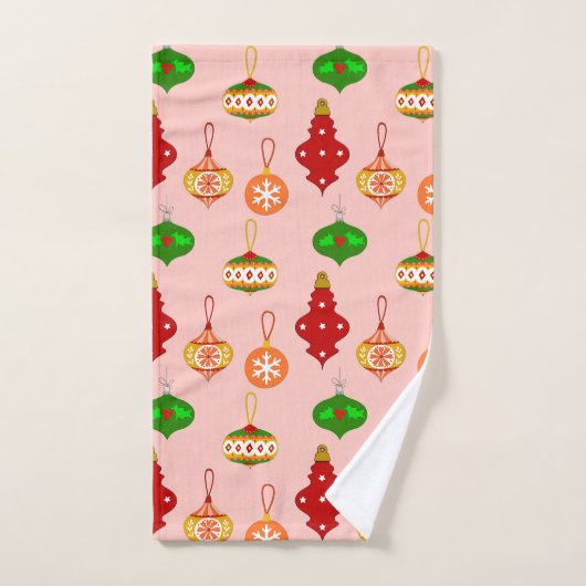 Antiquitätenmuster in Rot, Grün und Rosa Badhandtuch Set (Handtuch)