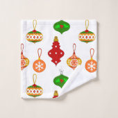 Antiquitätenmuster in Rot, Grün und Weiß Badhandtuch Set (Waschlappen)