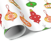 Antiquitätenmuster in Rot, Grün und Weiß Geschenkpapier (Rolleneckpunkt)