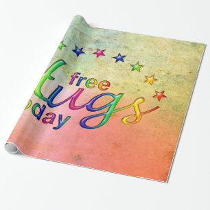 Antiquitätenmuster + kostenlose Umarmungen Geschenkpapier