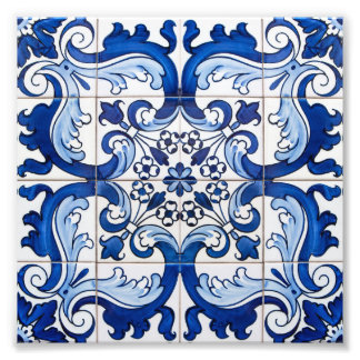 Antiquitätenmuster Portugiesisches Azulejo Fotodruck