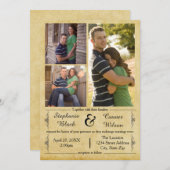 Antiquitätenpapier 3 Fotos - Einladung zur Hochzei (Vorne/Hinten)