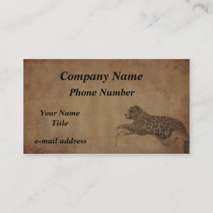 Antiquitätenpapier aus Leopard Visitenkarte