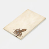 Antiquitätenpapier Chemie Octopus Steampunk Post-it Klebezettel (angewinkelt)