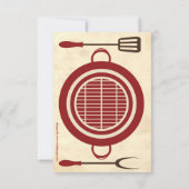Antiquitätenpapier GRILLEN Party - 3x5 Einladung (Rückseite)
