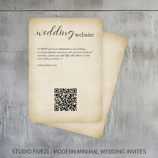 Antiquitätenpapier ・ Moderne Hochzeit Begleitkarte