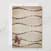 Antiquitätenpapier, Spitzen, Perlen & Butterfly-Ho Einladung (Rückseite)