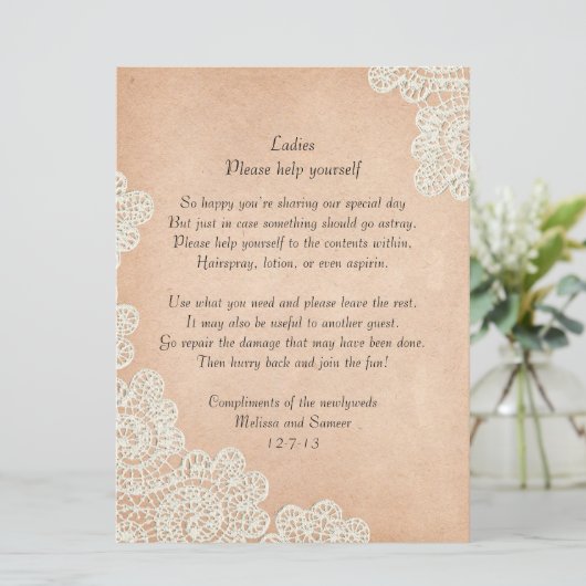 Antiquitätenpapier und Hochzeitszettel (Stehend Vorderseite)