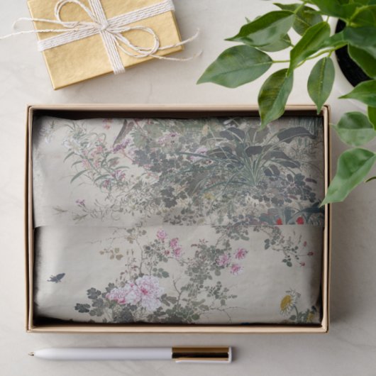 Antiquitätenpapier zum Orientalischen Garten Seidenpapier (Geschenk)