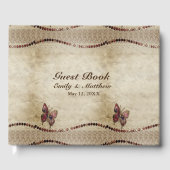 Antiquitätenparkett, Spitzen, schmale Perlen und S Gästebuch (Vorderseite)