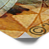 Antiquitätenposter mit Kompass und Poppy Poster (Ecke)