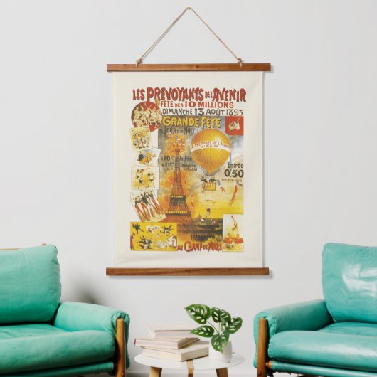 Antiquitätenposter Wandteppich Mit Holzrahmen (Wohnzimmer)