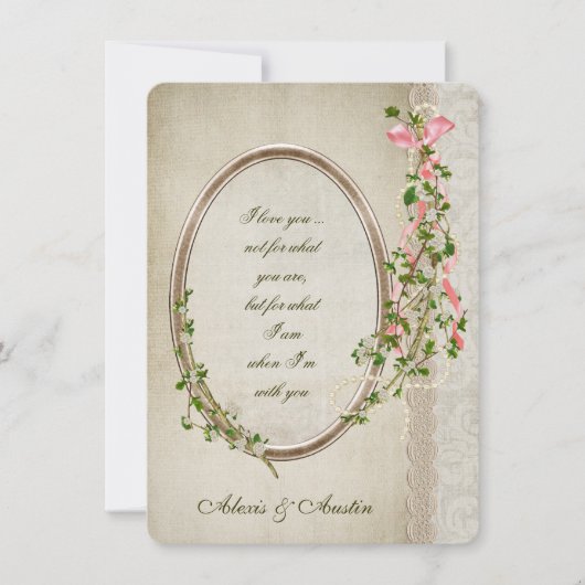 Antiquitätenrahmen für Hochzeitsverse Einladung (Vorderseite)