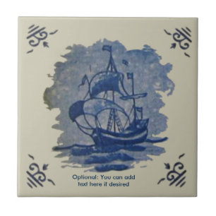 Antiquitätenreproduktion Delft Ship Tile Fliese
