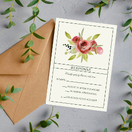Antiquitätenrosa Evergreen Botanisch RSVP Karte
