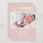 Antiquitätenrosa Foto Religiöse Einladung (Vorne/Hinten)