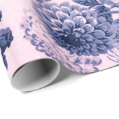 Antiquitätenrosa Indigo Vintages Blumenmuseum Geschenkpapier (Rolleneckpunkt)
