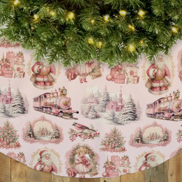 Antiquitätenrosa Viktorianischer Weihnachtsbaumroc Polyester Weihnachtsbaumdecke