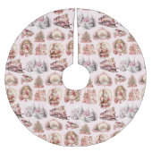 Antiquitätenrosa Viktorianischer Weihnachtsbaumroc Polyester Weihnachtsbaumdecke (Vorderseite)