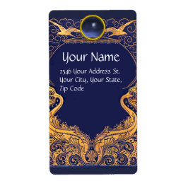 Antiquitätenschiff, Delphine, Gold, Navy Blue Mono