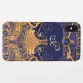 Antiquitätenschiff, Delphine, Gold, Navy Blue Mono Case-Mate iPhone Hülle (Rückseite (Horizontal))