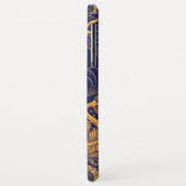 Antiquitätenschiff, Delphine, Gold, Navy Blue Mono Case-Mate iPhone Hülle (Hinten/Links)