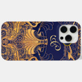 Antiquitätenschiff, Delphine, Gold, Navy Blue Mono Case-Mate iPhone Hülle (Rückseite (Horizontal))