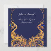 Antiquitätenschiff, Delphine, Gold, Navy Blue Mono Einladung (Rückseite)