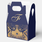 Antiquitätenschiff, Delphine, Gold, Navy Blue Mono Geschenkschachtel (Geöffnet)