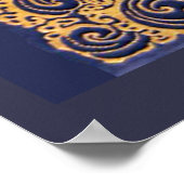 Antiquitätenschiff, Delphine, Gold, Navy Blue Mono Poster (Ecke)