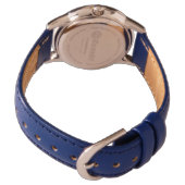 Antiquitätenschiff, Delphine, Gold, Navy Blue Naut Armbanduhr (Rückseite)