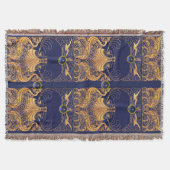 Antiquitätenschiff, Delphine, Gold, Navy Blue Naut Decke (Vorderseite)