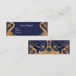 Antiquitätenschiff, Delphine, Gold, Navy Blue Naut Mini Visitenkarte