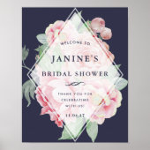 Antiquitätenschild für das Brautparty Peony Poster (Vorne)