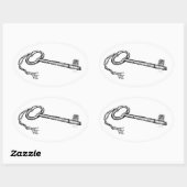 Antiquitätenschlüssel Ovaler Aufkleber (Blatt)