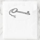 Antiquitätenschlüssel Ovaler Aufkleber (Tasche)