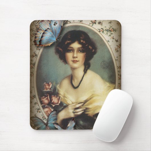 Antiquitätenschmetterling-Parisierin viktorianisch Mousepad (Mit Mouse)