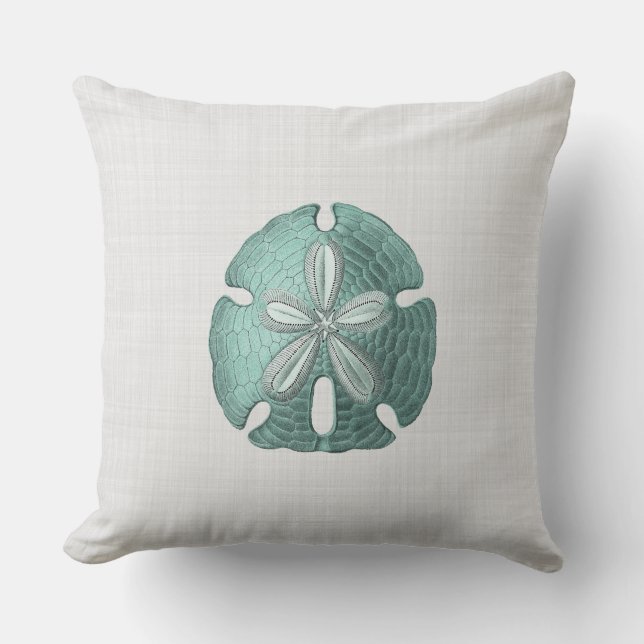 Antiquitätensee-Sand-Dollar-Illustration Kissen (Vorderseite)