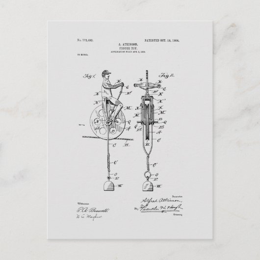 Antiquitätenspielzeug 1904 Zeichnend Patent Postkarte (Vorderseite)